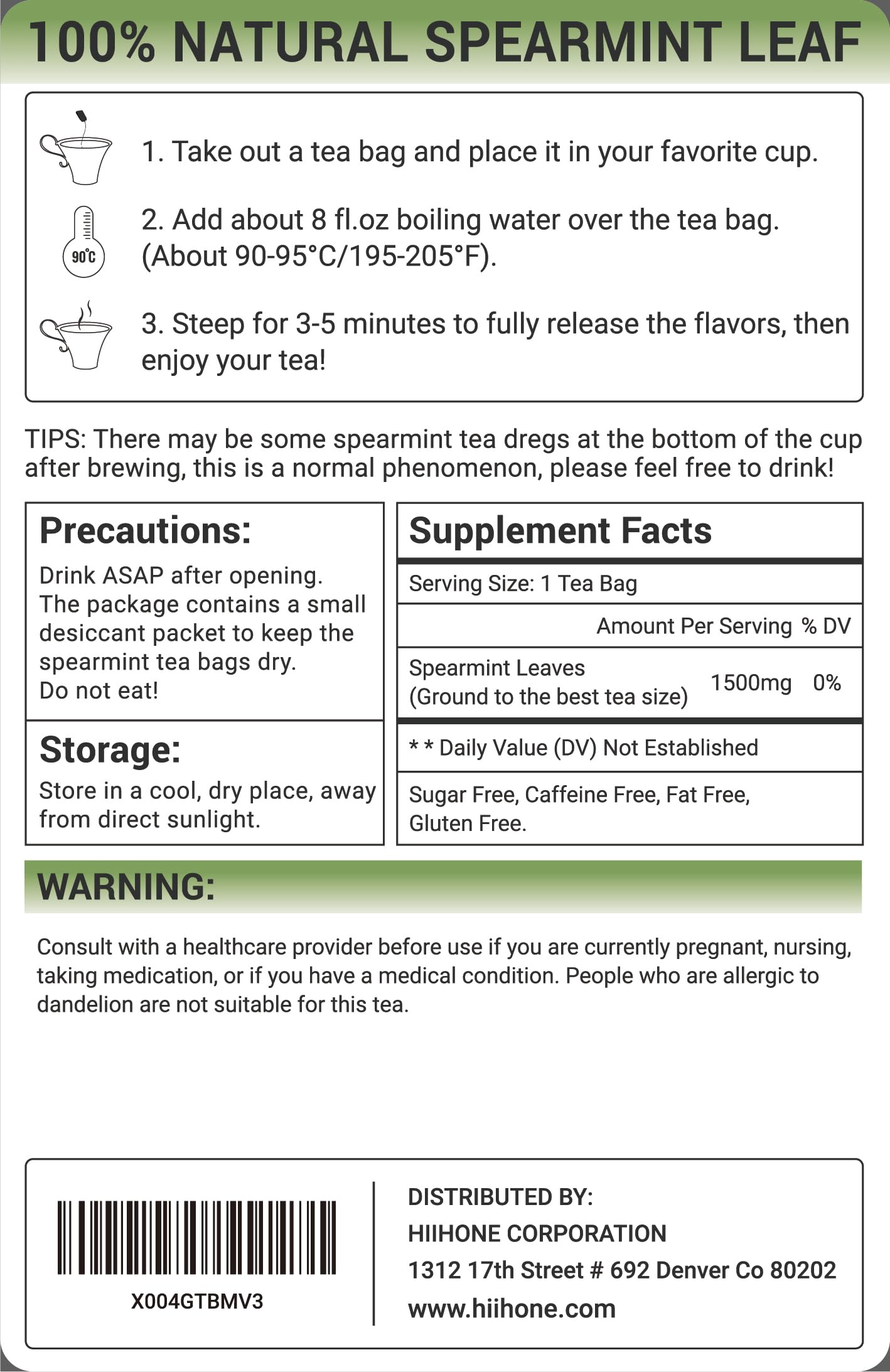 Teh Herbal Daun Spearmint - Detail 2
